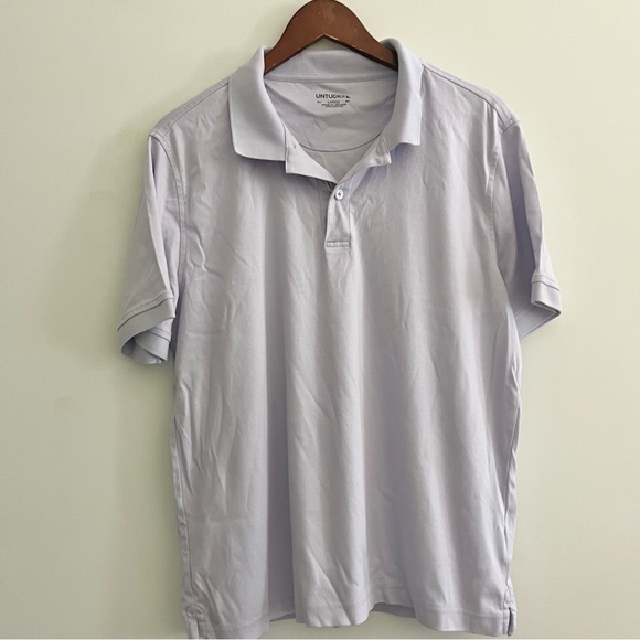 Untuckit Damaschino Light Purple Lavender Polo 100% Cotton Golf Casual Read L - Picture 5 of 8